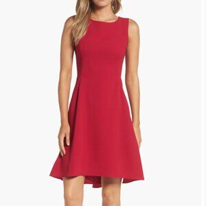 Eliza J Sleeveless A-Line Dress - Size Medium/8 in Berry